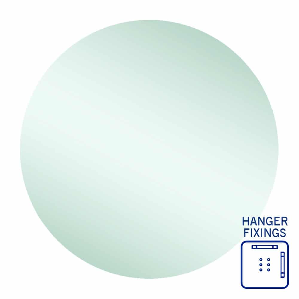 Thermogroup Rio Polished Edge Round Mirror - 800mmØ with Hangers