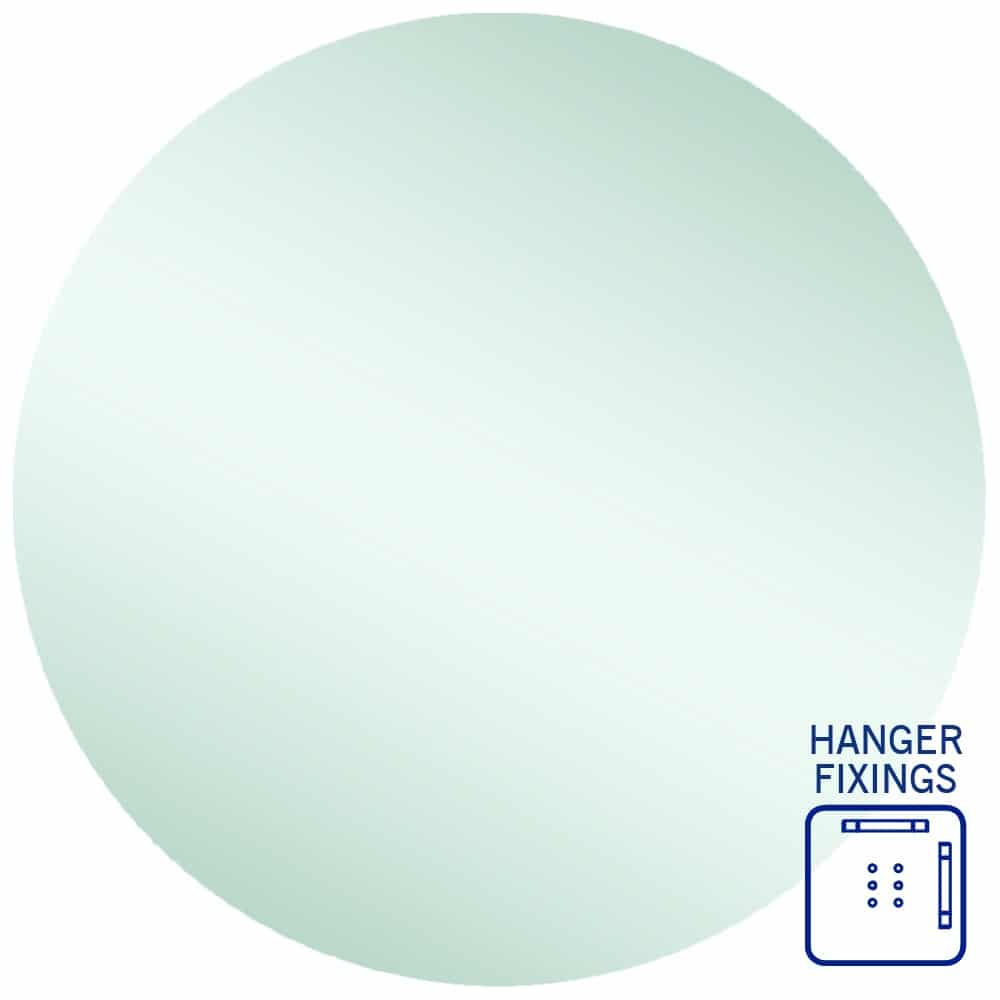 Thermogroup Rio Polished Edge Round Mirror - 900mmØ with Hangers