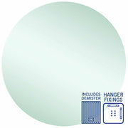 Thermogroup Rio Polished Edge Round Mirror - 900mmØ with Hangers and Demister