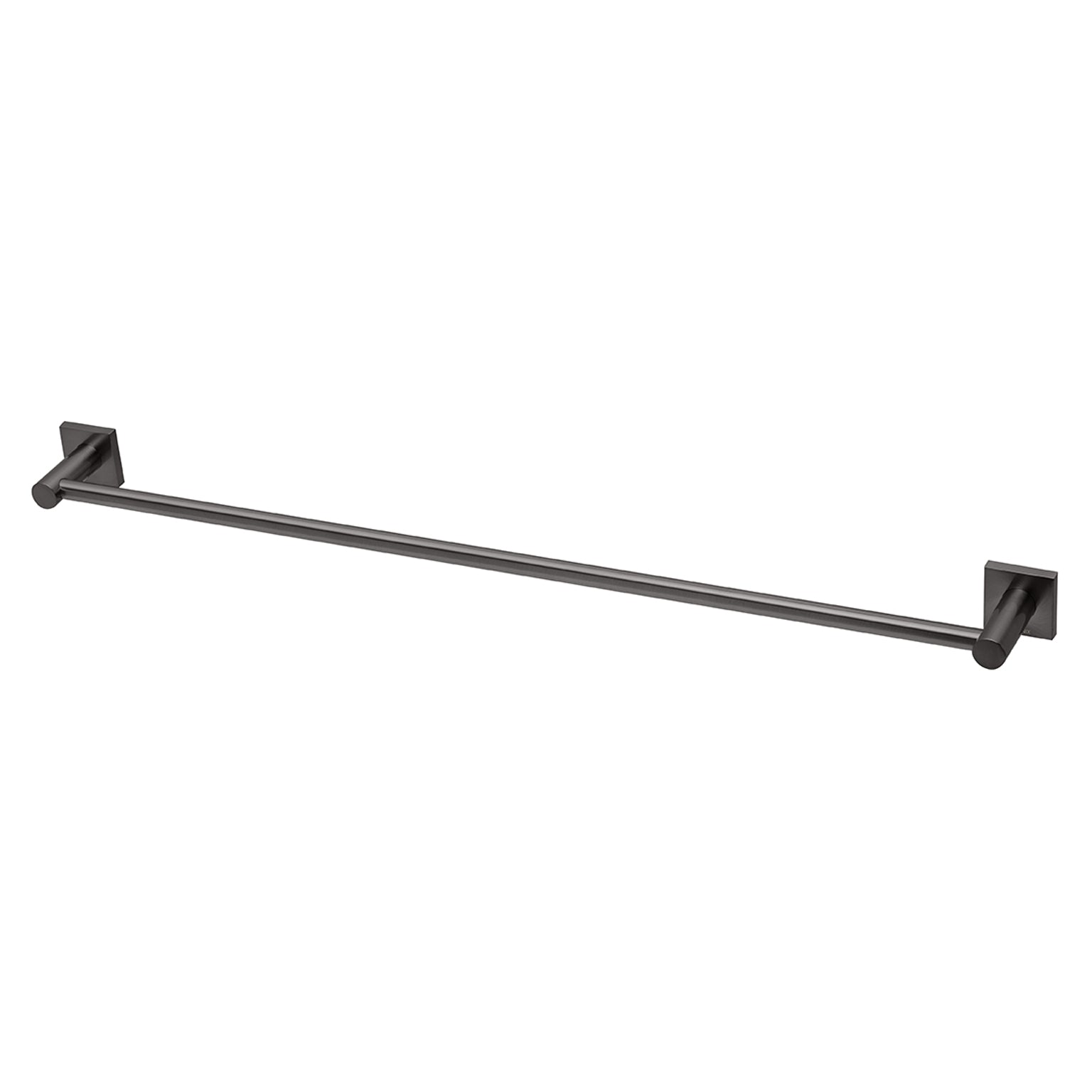 Phoenix Radii Single Towel Rail 800mm Square Plate, Brushed Nickel
