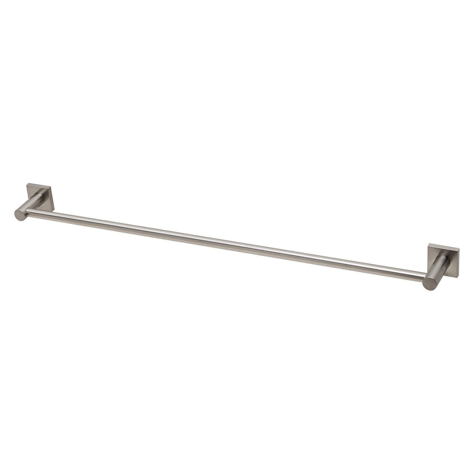 Phoenix Radii Single Towel Rail 800mm Square Plate, Brushed Nickel