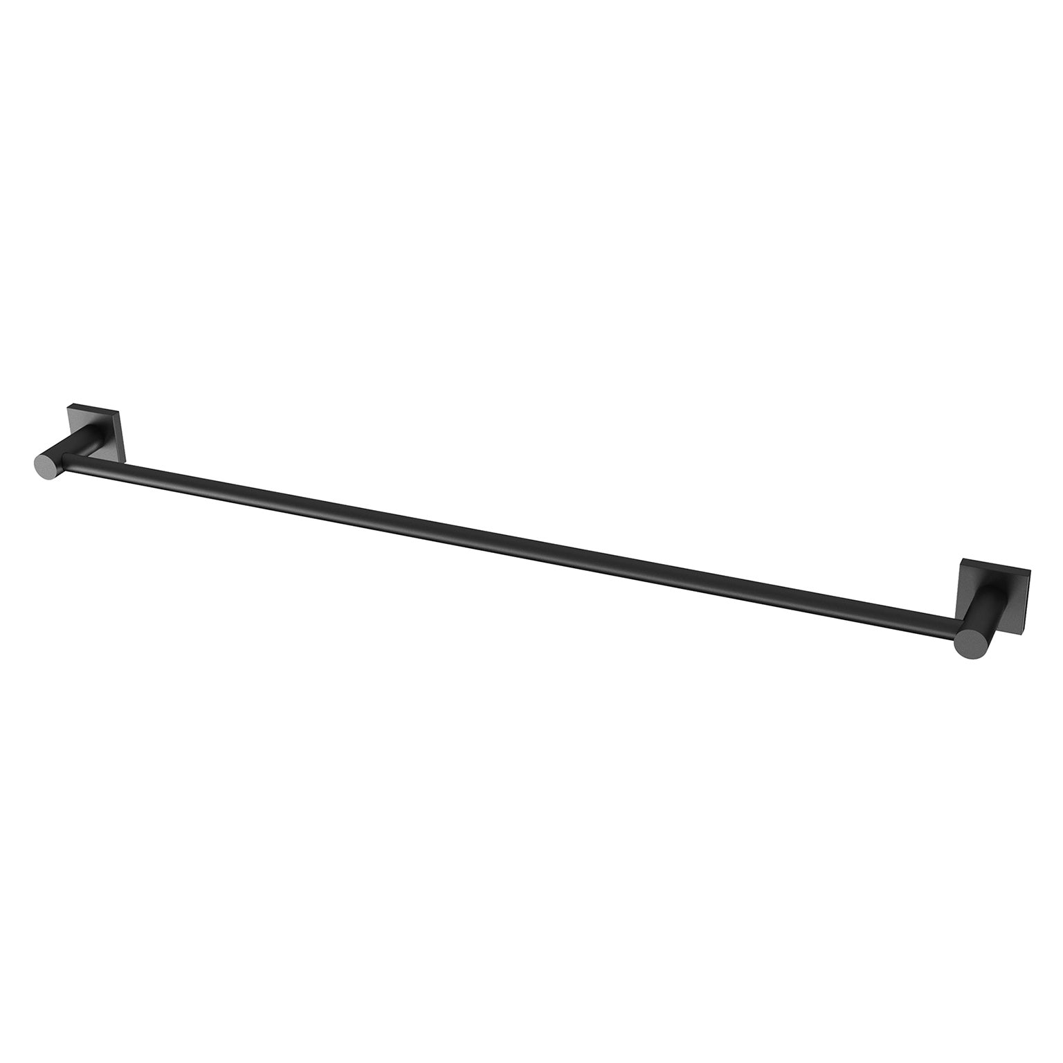 Phoenix Radii Single Towel Rail 800mm Square Plate, Matte Black