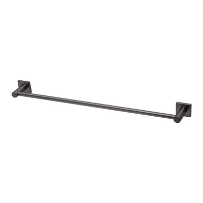 Phoenix Radii Single Towel Rail 600mm Square Plate, Brushed Carbon