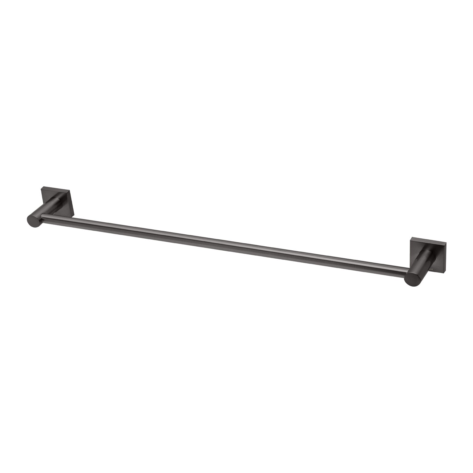 Phoenix Radii Single Towel Rail 600mm Square Plate, Brushed Nickel