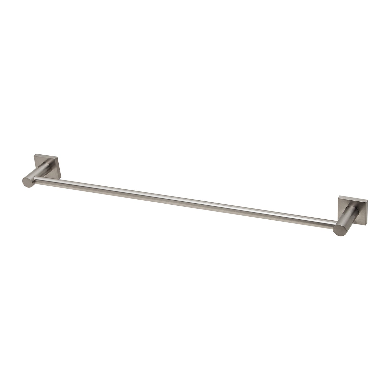 Phoenix Radii Single Towel Rail 600mm Square Plate, Brushed Nickel
