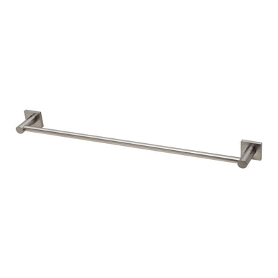 Phoenix Radii Single Towel Rail 600mm Square Plate, Brushed Nickel