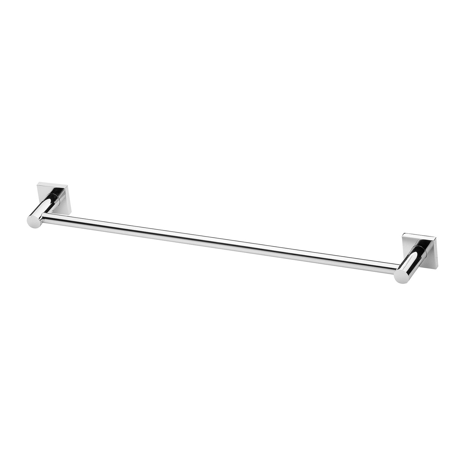 Phoenix Radii Single Towel Rail 600mm Square Plate, Chrome