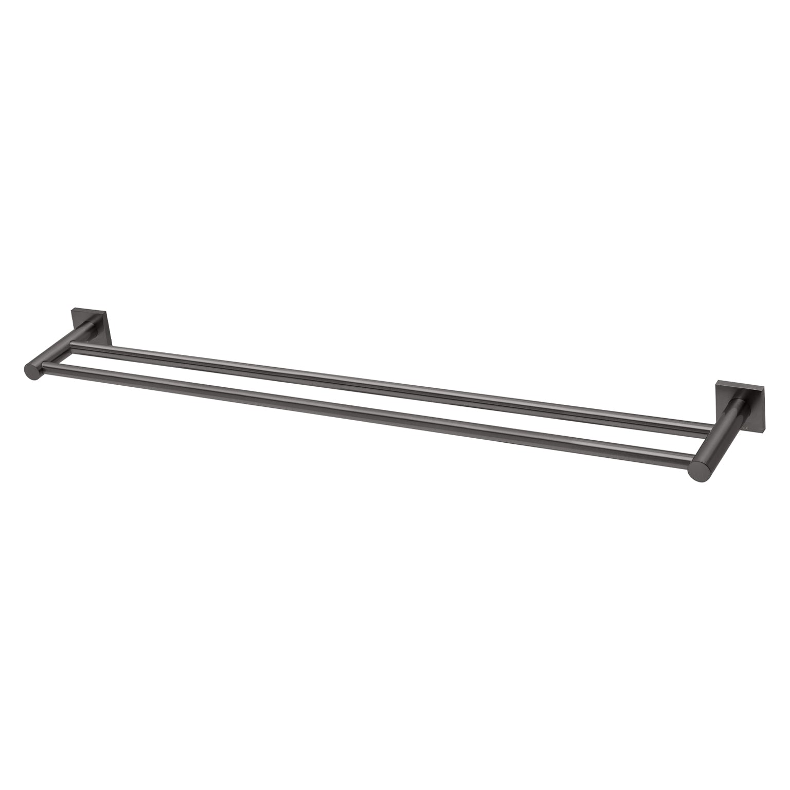 Phoenix Radii Double Towel Rail 800mm Square Plate, Matte Black
