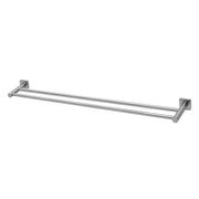 Phoenix Radii SS 316 Double Towel Rail Square Plate 800mm, Stainless Steel