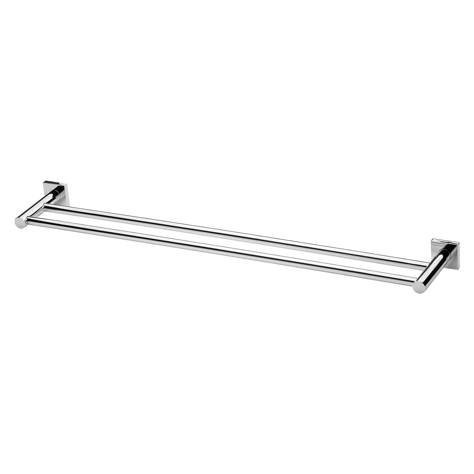 Phoenix Radii Double Towel Rail 800mm Square Plate, Chrome