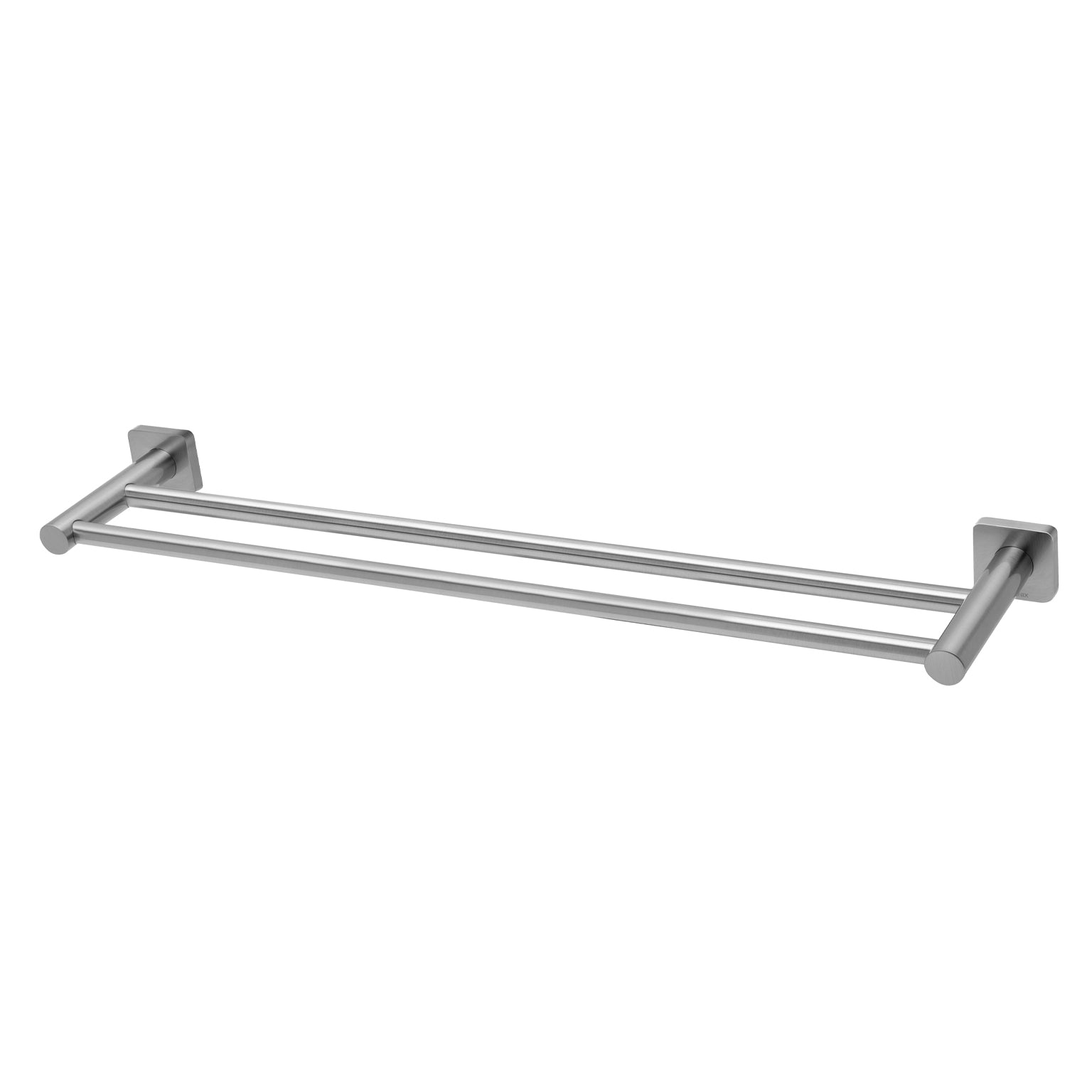 Phoenix Radii SS 316 Double Towel Rail Square Plate 600mm, Stainless Steel