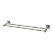 Phoenix Radii Double Towel Rail 600mm Square Plate, Brushed Nickel