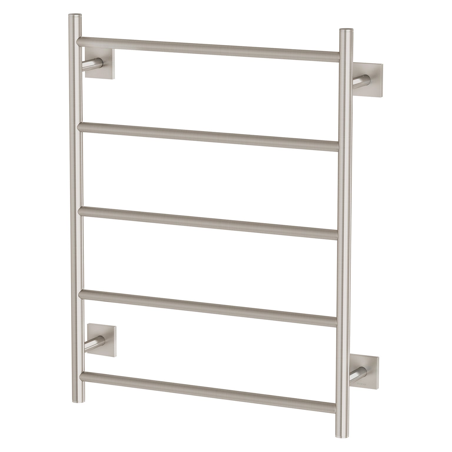 Phoenix Radii Heated Towel Ladder 550 x 740mm Square Plate, Brushed Nickel
