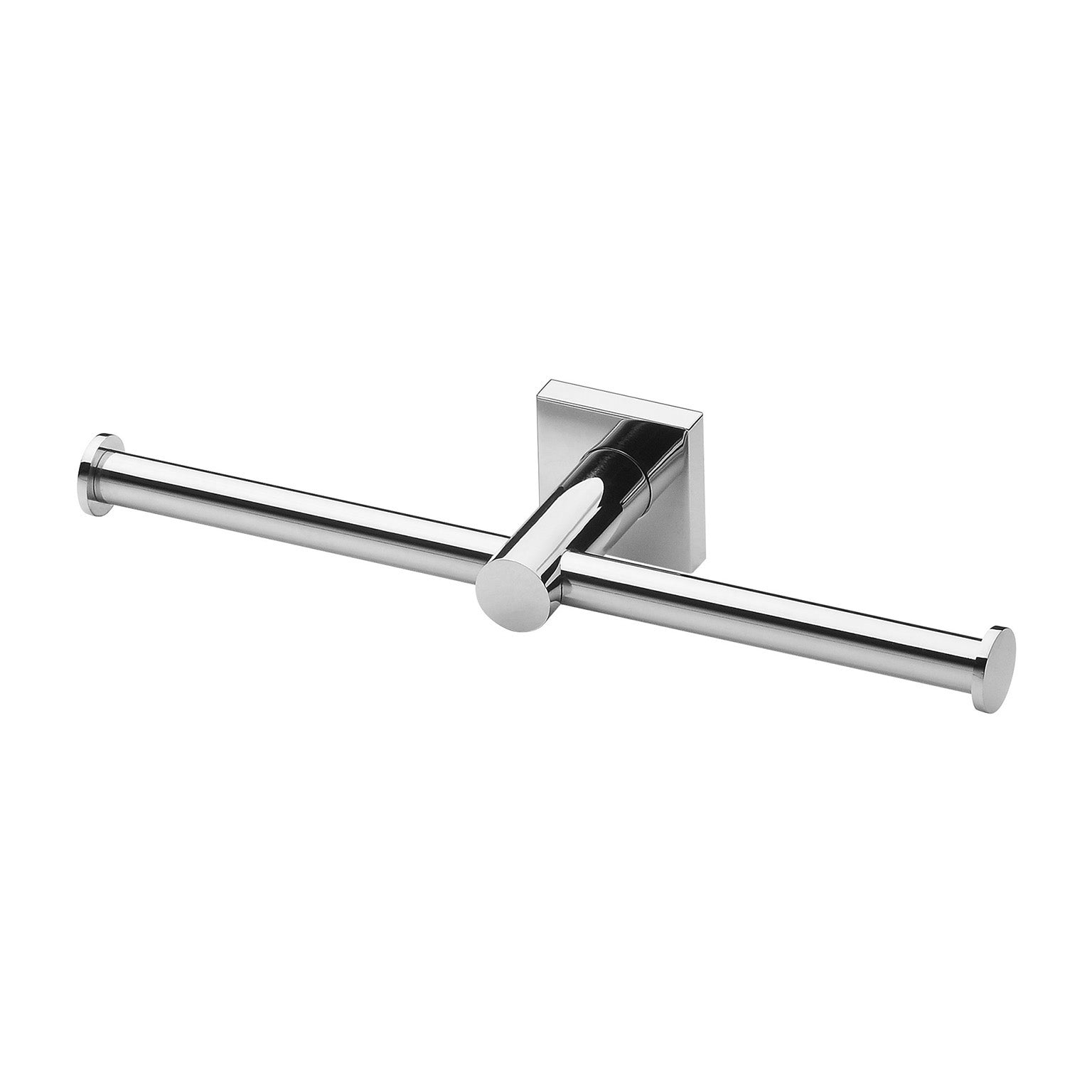 Phoenix Radii Double Toilet Roll Holder Square Plate, Chrome