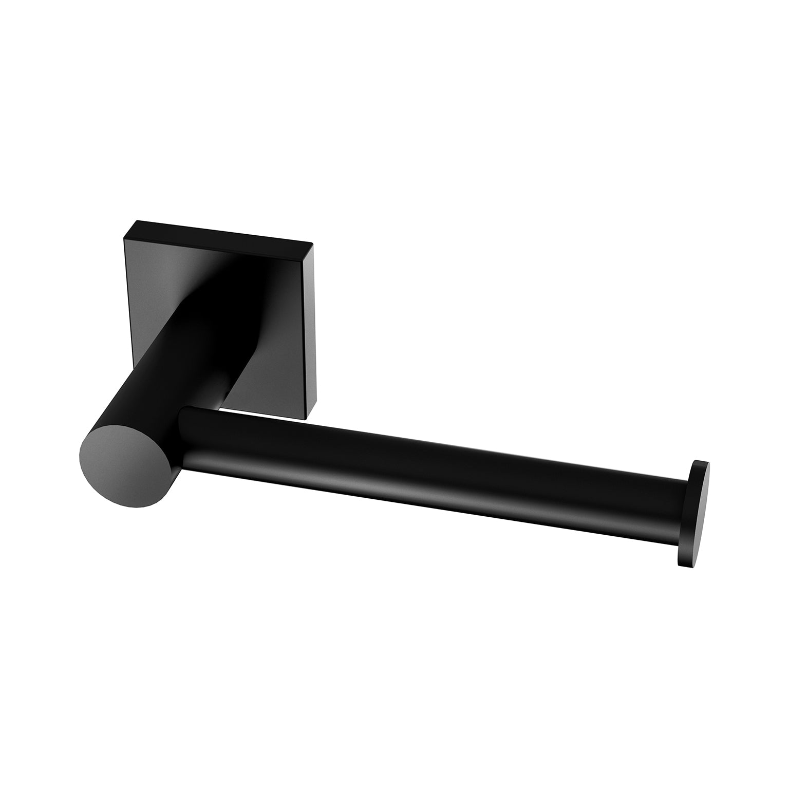 Phoenix Radii Toilet Roll Holder Square Plate, Matte Black