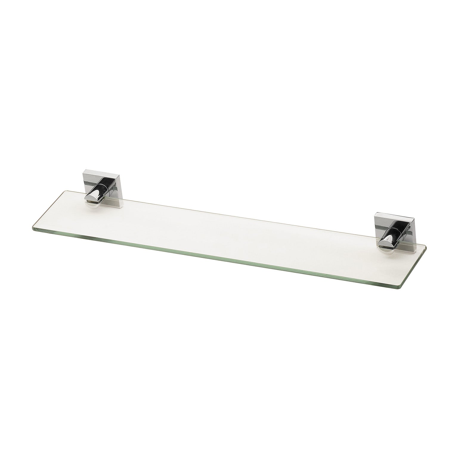Phoenix Radii Glass Shelf Square Plate, Chrome