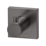 Phoenix Radii Robe Hook Square Plate, Brushed Carbon