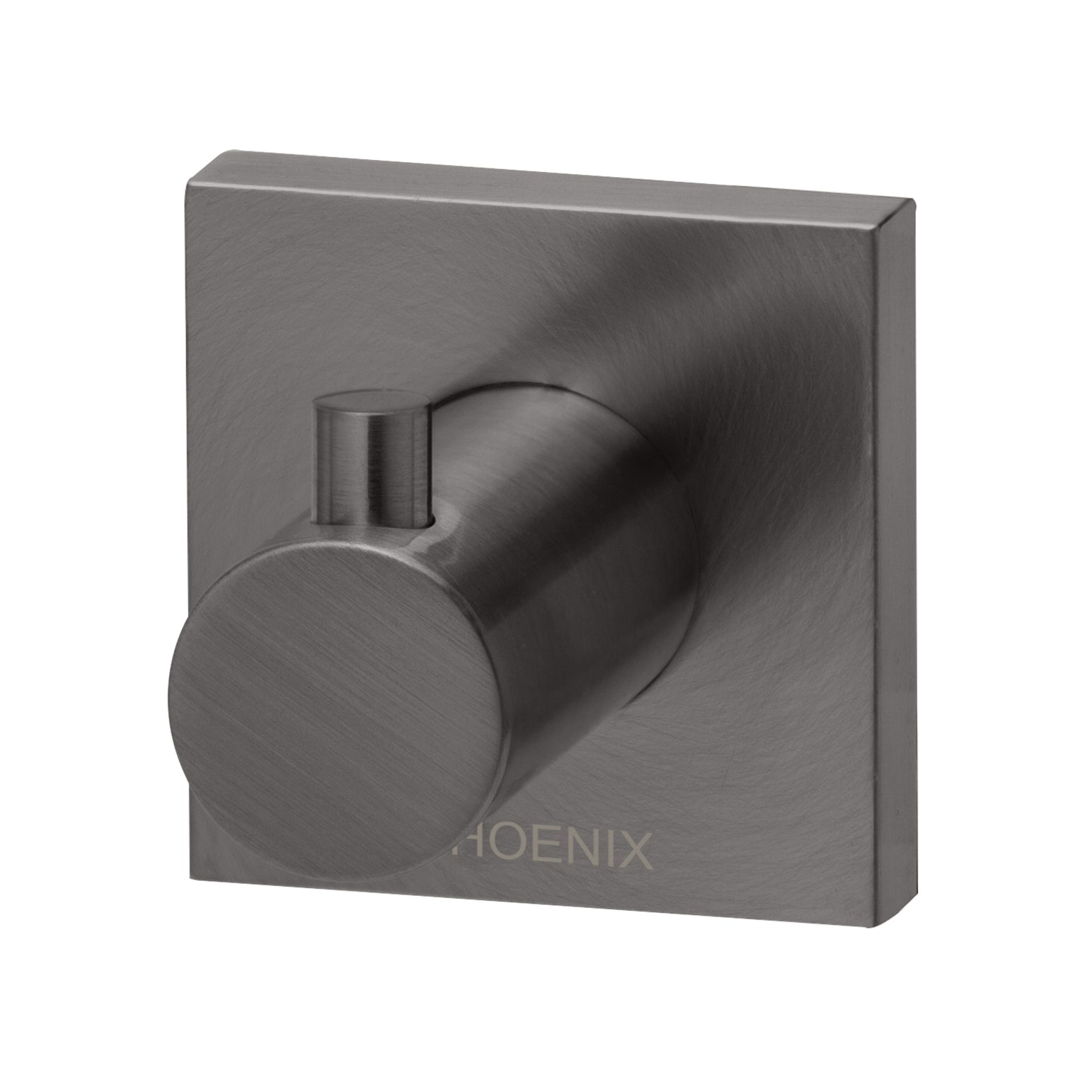 Phoenix Radii Robe Hook Square Plate, Matte Black