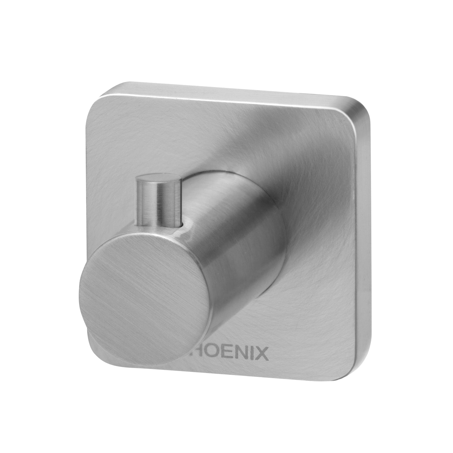 Phoenix Radii SS 316 Robe Hook Square Plate, Stainless Steel