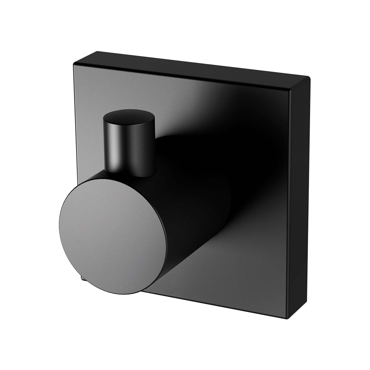 Phoenix Radii Robe Hook Square Plate, Matte Black