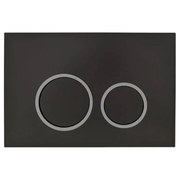 R & T Round Toilet Flush Plate, Black with Chrome Trim