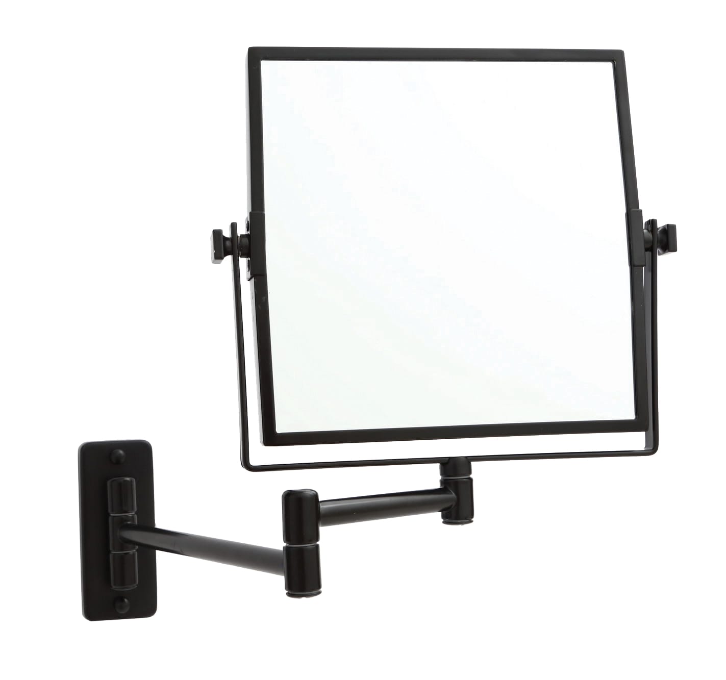 Thermogroup 1 & 5x Magnification Wall Mounted Shaving Mirror, 200 x 200mm, Matt Black