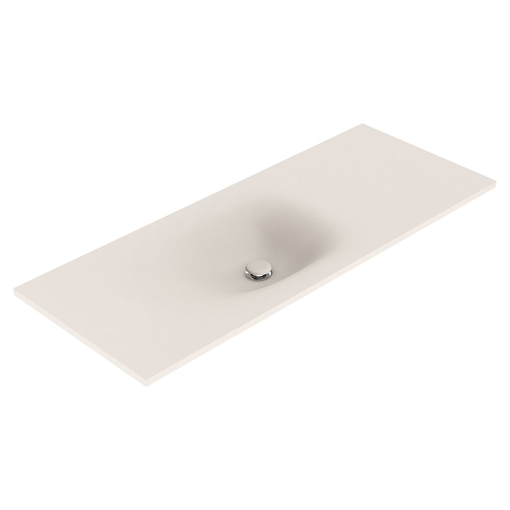 Fienza Satori 1200 Moulded Concrete Basin Top Only 1205 x 465 x 124mm, Warm Grey