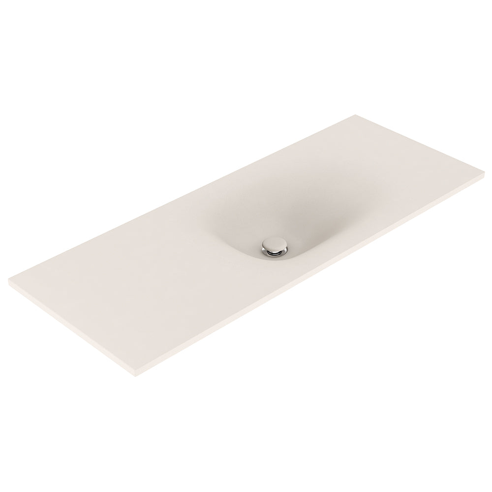 Fienza Satori 1200 Moulded Concrete Basin Top Only 1205 x 465 x 124mm, Warm Grey