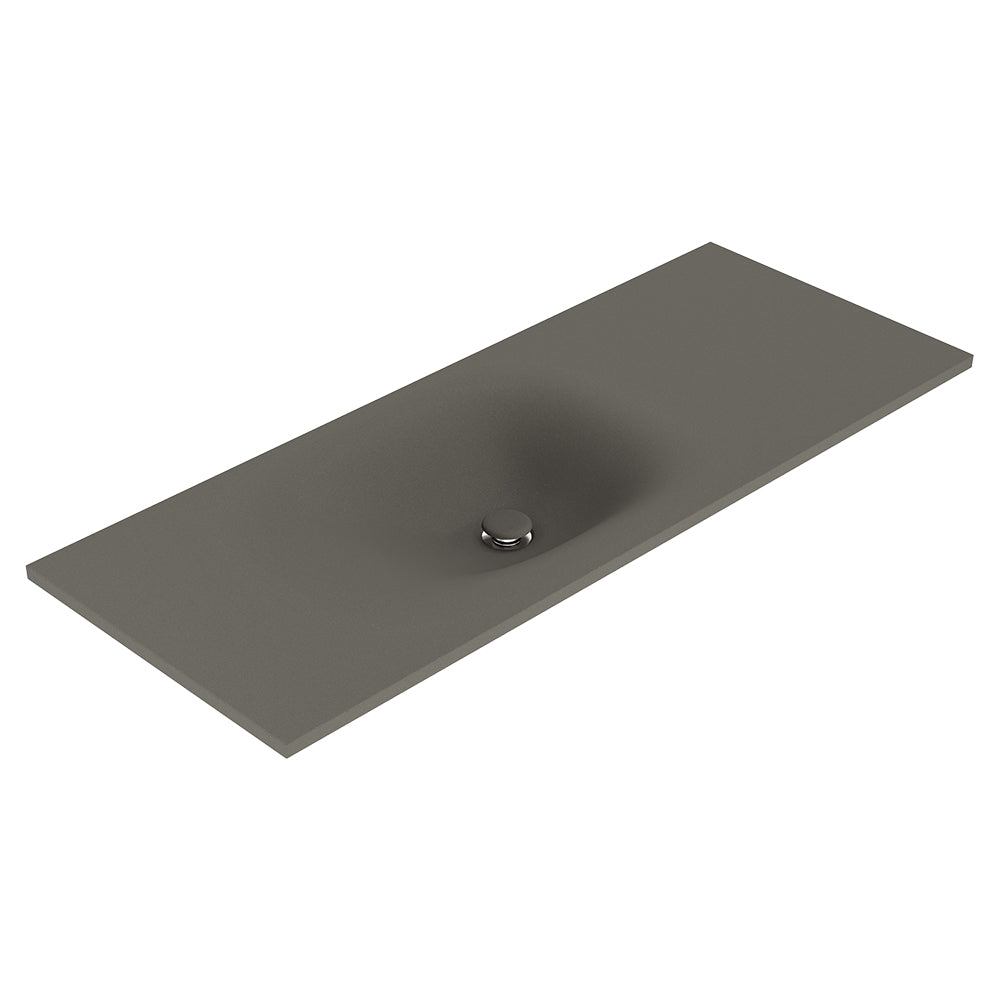 Fienza Satori 1200 Moulded Concrete Basin Top Only 1205 x 465 x 124mm, Warm Grey