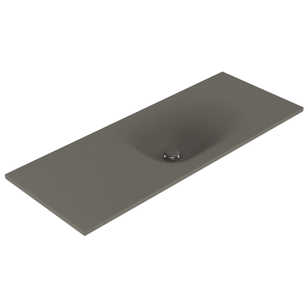 Fienza Satori 1200 Moulded Concrete Basin Top Only 1205 x 465 x 124mm, Warm Grey