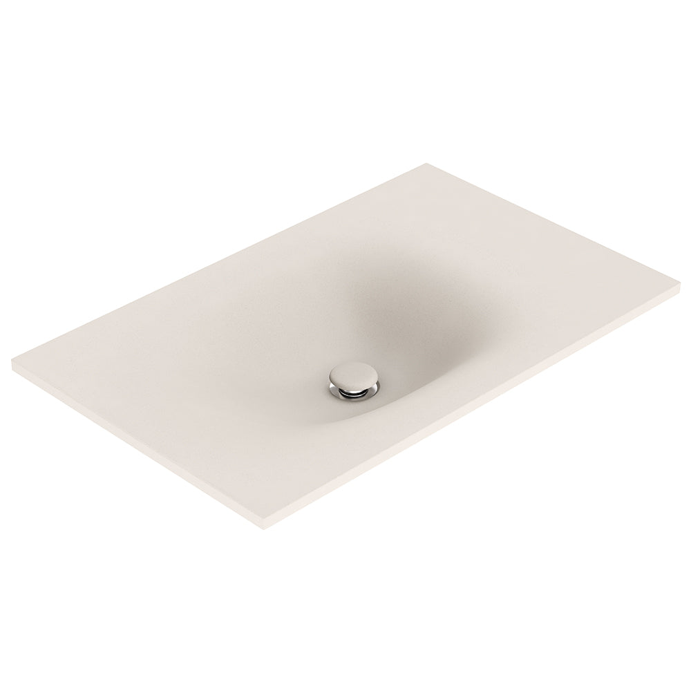 Fienza Satori 750 Moulded Concrete Basin Top Only 755 x 465 x 124mm, Warm Grey