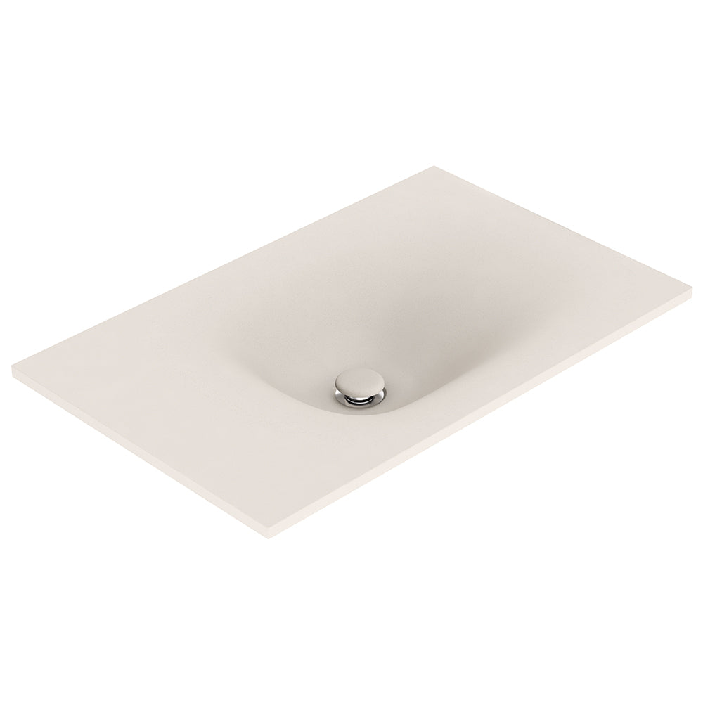 Fienza Satori 750 Moulded Concrete Basin Top Only 755 x 465 x 124mm, Warm Grey