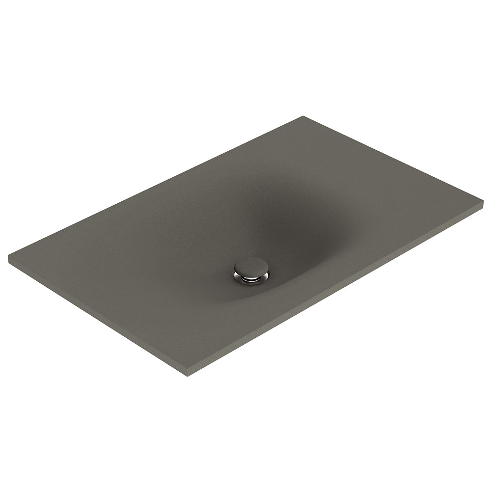 Fienza Satori 750 Moulded Concrete Basin Top Only 755 x 465 x 124mm, Warm Grey