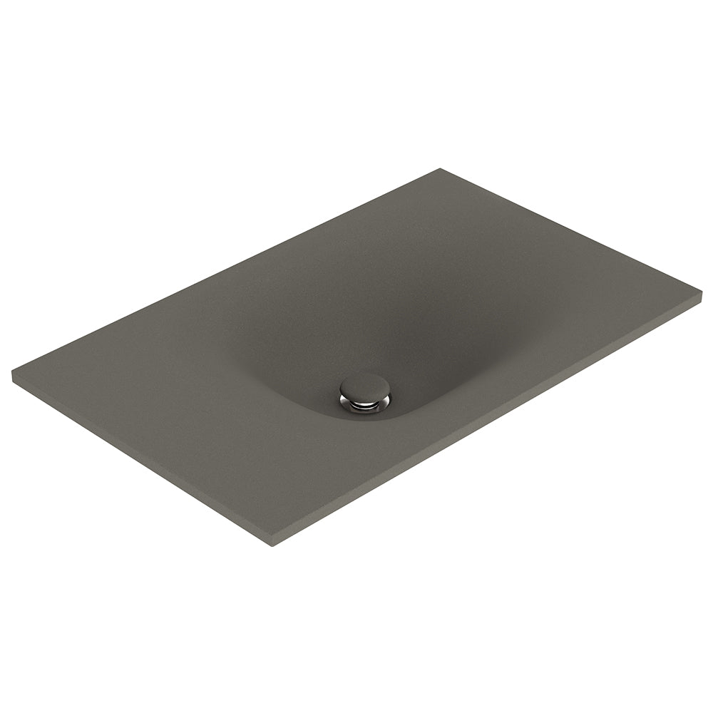 Fienza Satori 750 Moulded Concrete Basin Top Only 755 x 465 x 124mm, Warm Grey