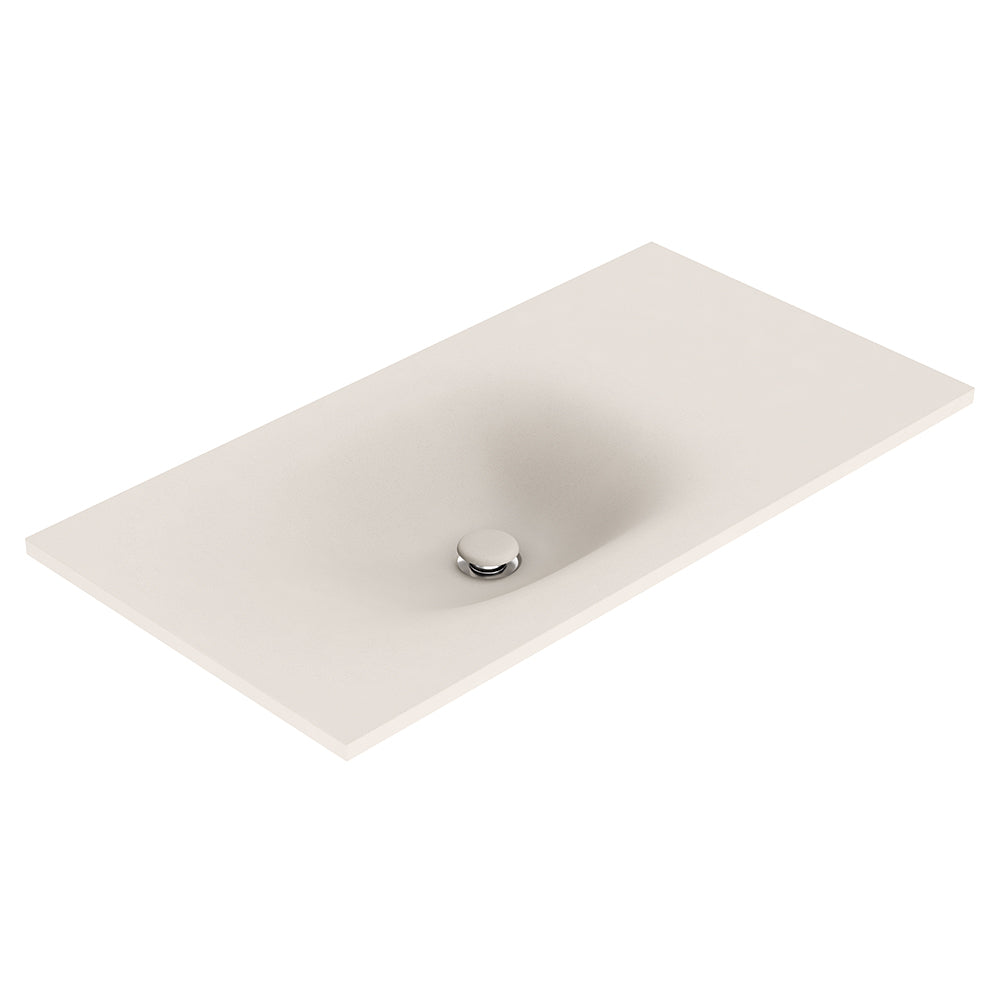 Fienza Satori 900 Moulded Concrete Basin Top Only 905 x 465 x 124mm, Warm Grey
