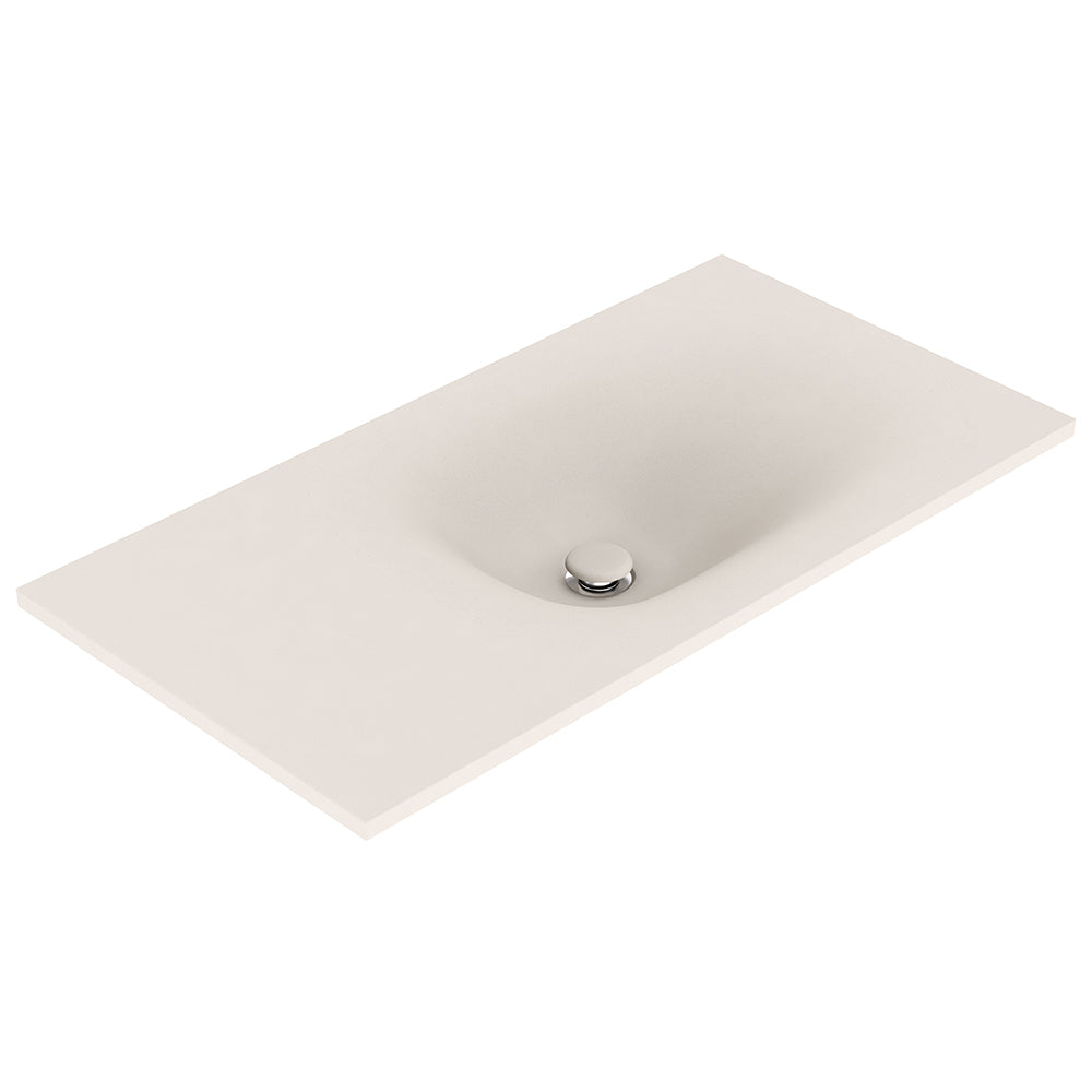 Fienza Satori 900 Moulded Concrete Basin Top Only 905 x 465 x 124mm, Warm Grey