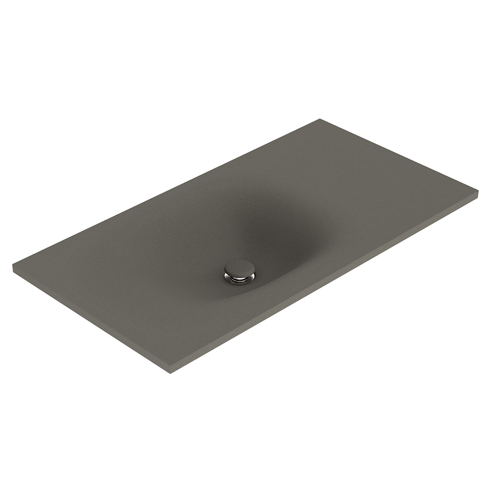 Fienza Satori 900 Moulded Concrete Basin Top Only 905 x 465 x 124mm, Warm Grey