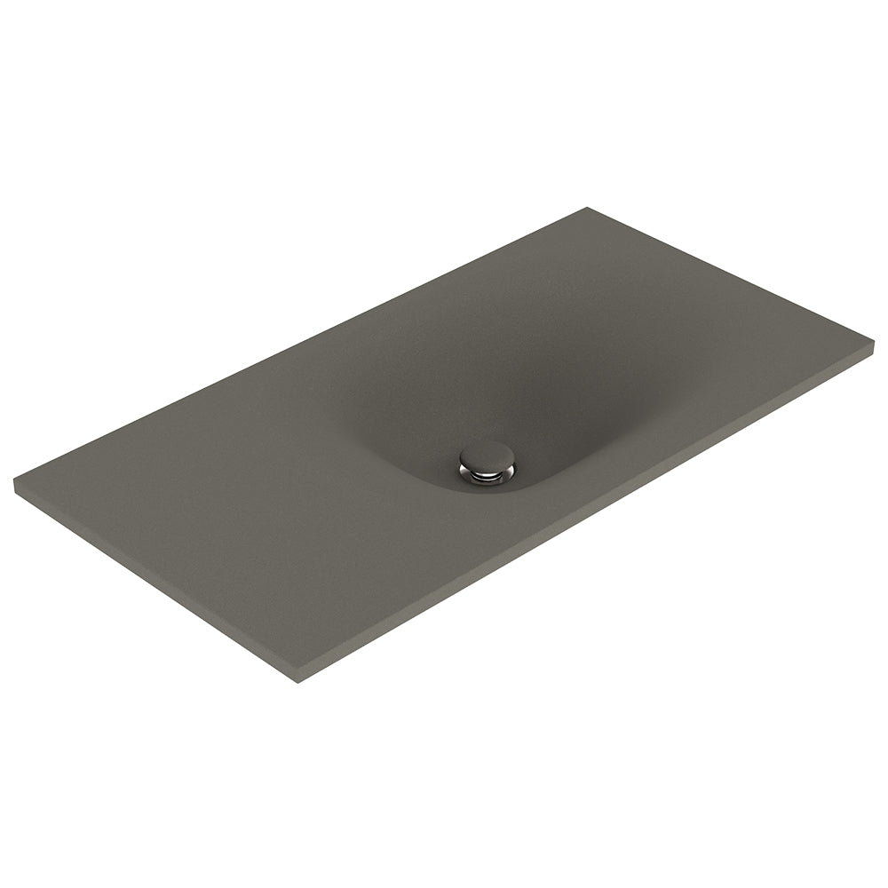 Fienza Satori 900 Moulded Concrete Basin Top Only 905 x 465 x 124mm, Warm Grey
