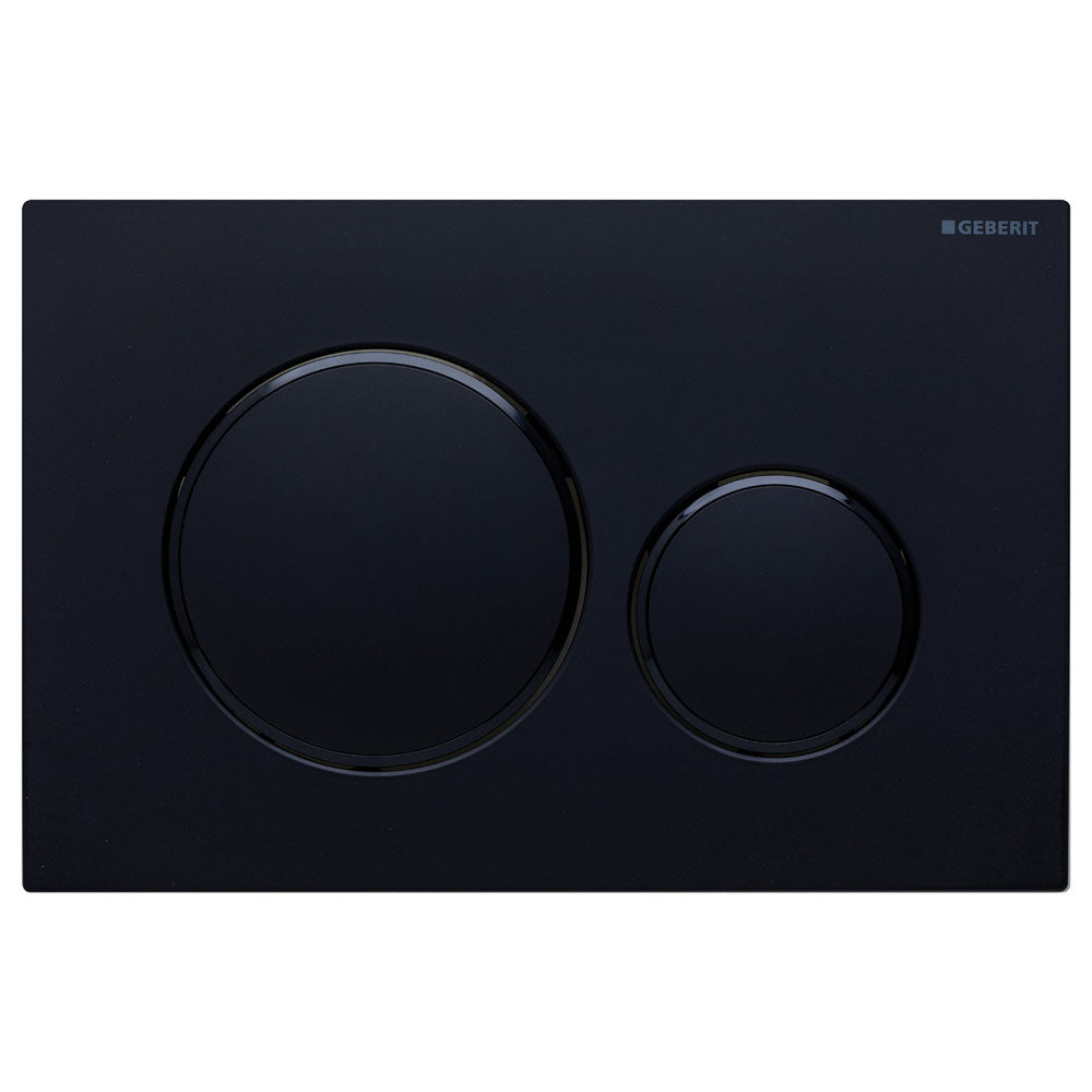 Fienza Sigma 20 Round Button Flush Plate with Trim, Matte Black