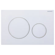 Geberit Sigma 20 Round Button Flush Plate, Matte White with White Trim