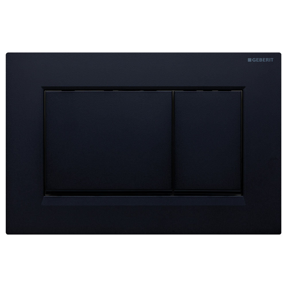 Fienza Sigma 30 Rectangular Button Flush Plate with Trim, Matte Black