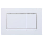 Fienza Sigma 30 Rectangular Button Flush Plate Matte with Matte Trim, Gloss White