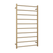 Thermogroup Thermorail Straight/Round 700x1200x122mm 128Watts 10 Bars, Brushed Brass