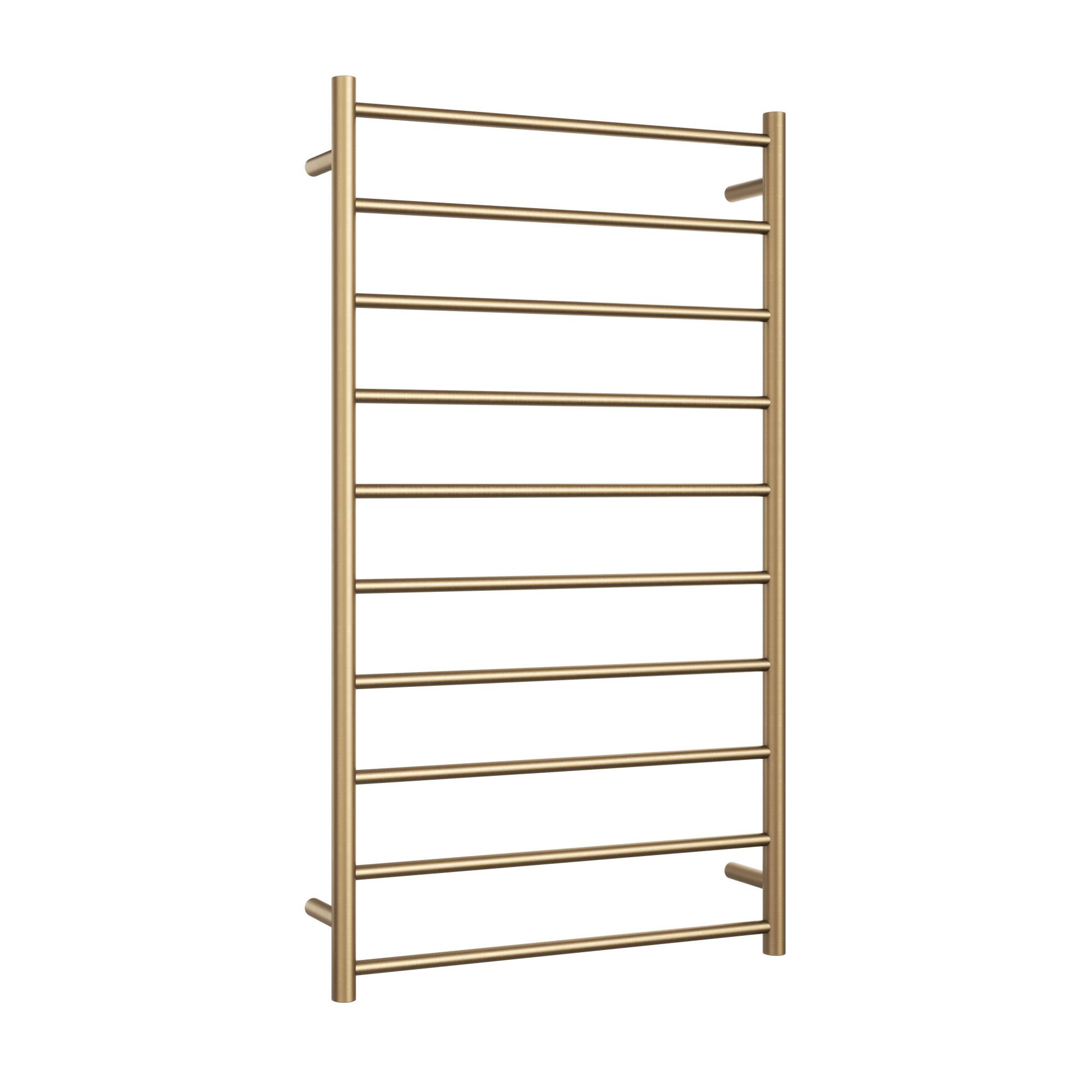 Thermogroup Thermorail Straight/Round 700x1200x122mm 128Watts 10 Bars, Brushed Brass