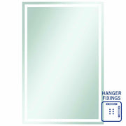 Thermogroup Sierra Rectangle Polished Edge Mirror with Sandblasted Border - 1500x900mm with Hangers