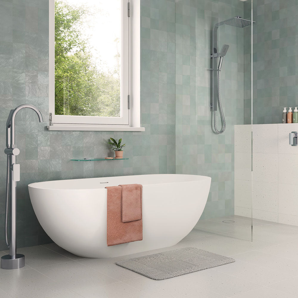 Fienza Nero 1400/1550/1780 Matte White Stone Freestanding Bath