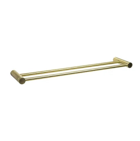 Millennium Finesa Double Towel Rail 800mm, Modern Brass