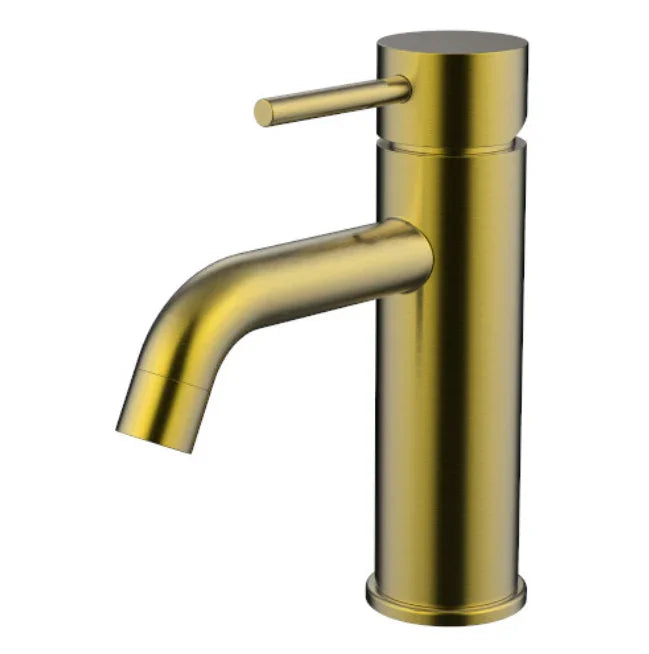 Millennium Cioso Curved Basin Mixer, Modern Brass