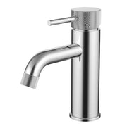 Millennium Cioso Curved Knurled Basin Mixer, Brushed Nickel
