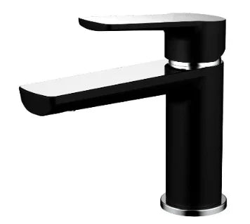 Millennium Akemi Basin Mixer, Matte Black & Chrome